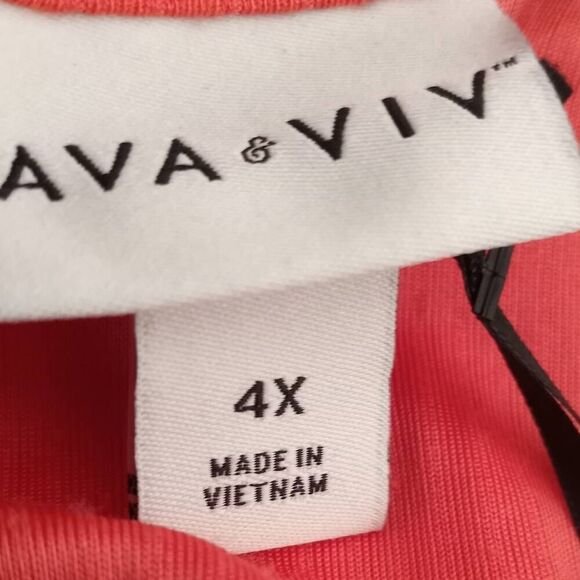 AVA & VIV CORAL/ORANGE CUT OUT TOP SZ.4X NWT. - Picture 6 of 8
